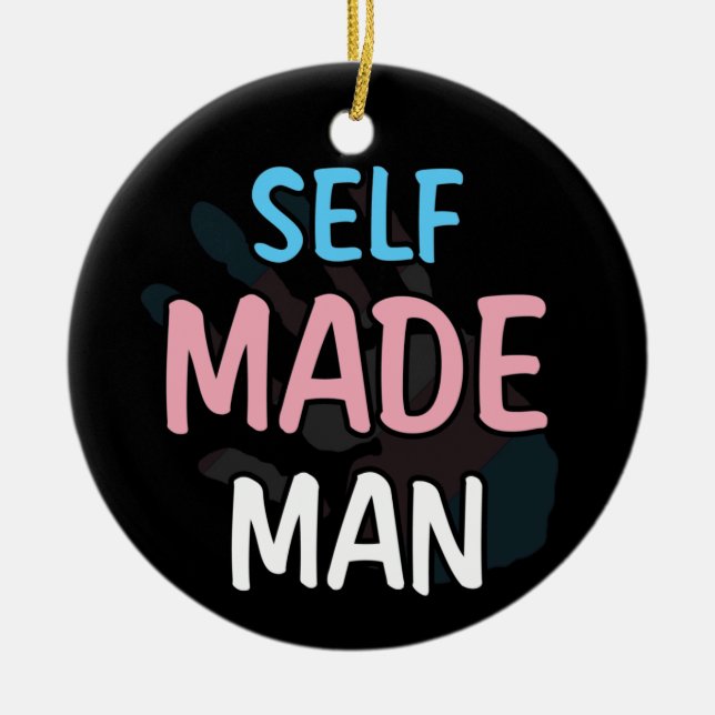 Self Made Man Transman LGBT Trans Pride Flagga Gif Julgransprydnad Keramik (Framsidan)