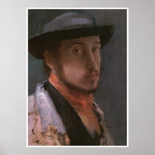 Self-Portrait in a Soft Hat, Edgar Degas 1857 Poster (Framsidan)