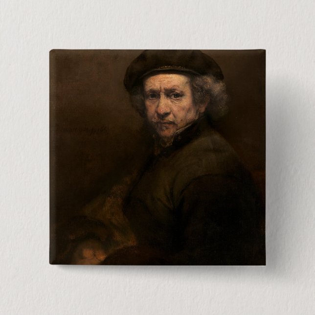 Self-Porträtt, 1659 (olja på arbetsyta) Knapp (Framsida)