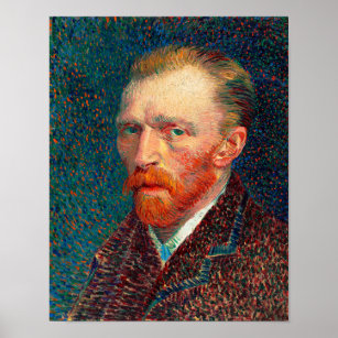 Self-Porträtt (1887) av Vincent Van Gogh. Replik Poster
