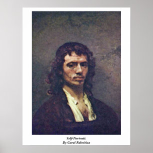 Self-Porträtt. av Carel Fabritius Poster