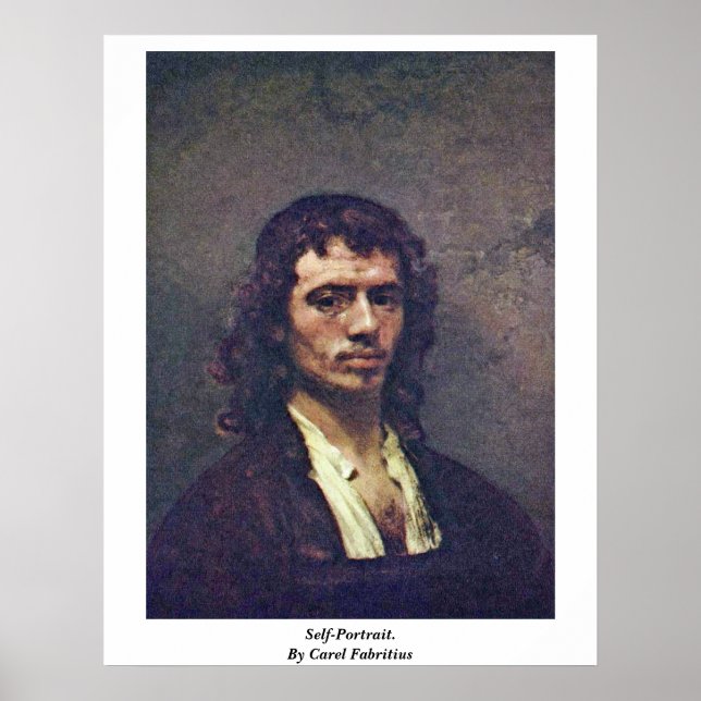 Self-Porträtt. av Carel Fabritius Poster (Framsidan)