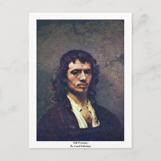 Self-Porträtt., av Carel Fabritius Vykort (Framsida)