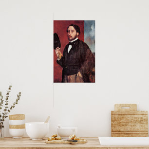 Self-Porträtt, av Edgar Degas Poster