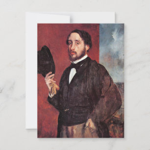 Self-Porträtt, av Edgar Degas Vykort