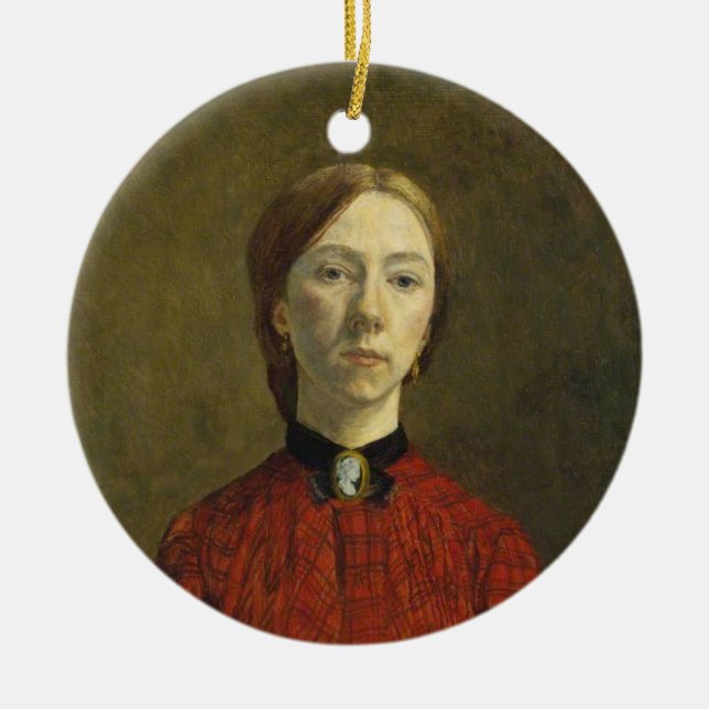 Self-Porträtt (av Gwen John) Julgransprydnad Keramik (Framsidan)