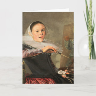 Self-Porträtt av Judith Jans Leyster Kort