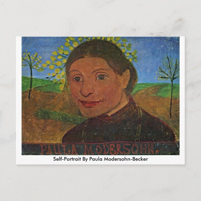 Self-Porträtt av Paula Modersohn-Becker Vykort (Framsida)