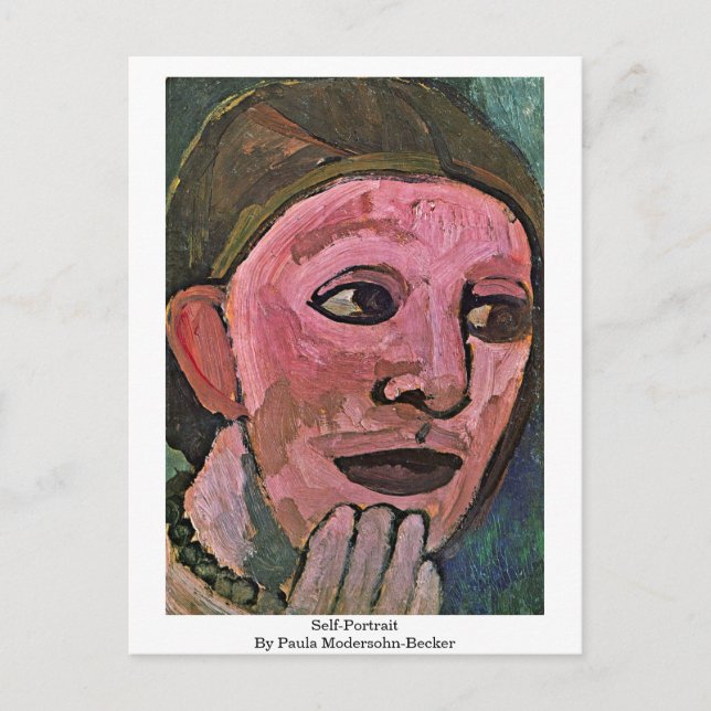 Self-Porträtt av Paula Modersohn-Becker Vykort (Framsida)