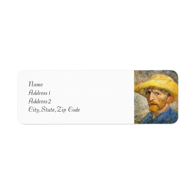 Self-Porträtt av Van Gogh Returadress Etikett (Framsidan)