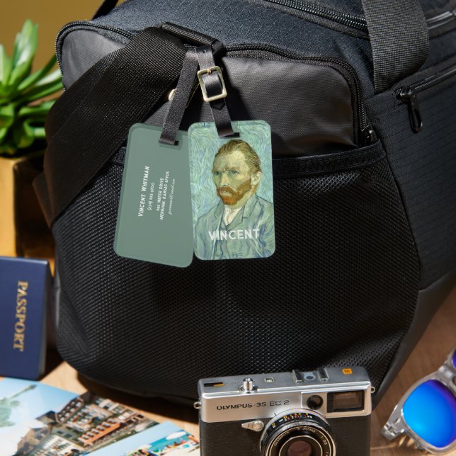 Self-Porträtt av Vincent Van Gogh Bagagebricka (Fram & Baksida)