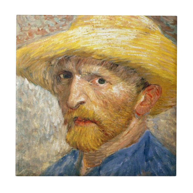 Self-Porträtt av Vincent Van Gogh Kakelplatta (Framsidan)