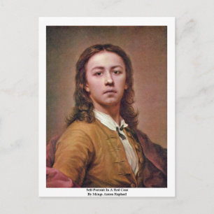 Self-Porträtt i ett Rött Jacka av Anton Raphael Vykort