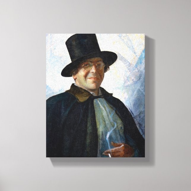 Self-Porträtt i Top hat och Cape by N. C. Wyeth Canvastryck (Framsida)
