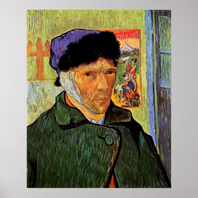 Self-Porträtt med Bandaged Ear av van Gogh Poster (Framsidan)