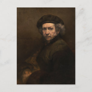 Self-Porträtt med Beret av Rembrandt Vykort