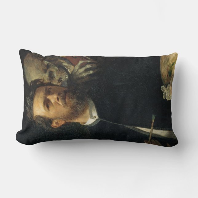 Self-Porträtt med döden som Spelman (av Böcklin) Lumbarkudde (Framsida)