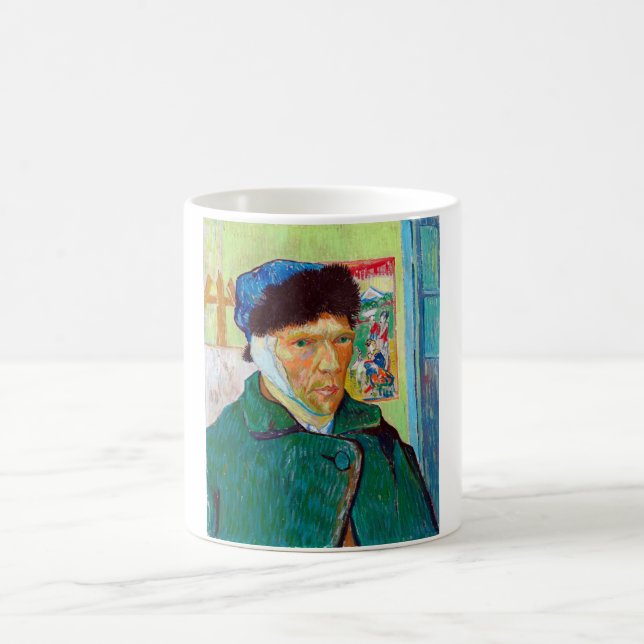 Self-Porträtt med en barmhärtig bil, Van Gogh Kaffemugg (Center)