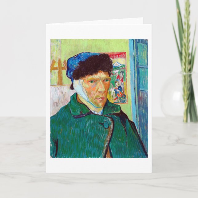 Self-Porträtt med en barmhärtig bil, Van Gogh Kort (Framsida)