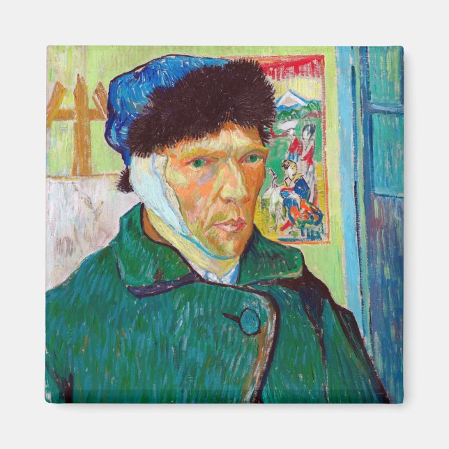 Self-Porträtt med en barmhärtig bil, Van Gogh Magnet (Framsidan)
