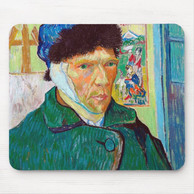 Self-Porträtt med en barmhärtig bil, Van Gogh Musmatta (Framsidan)