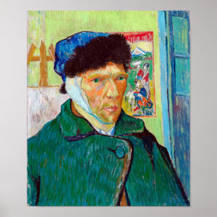Self-Porträtt med en barmhärtig bil, Van Gogh Poster