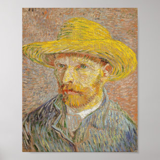 Self-Porträtt med en straw Hat (1887) Poster