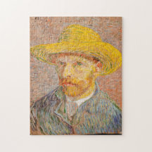Self-Porträtt med ett Straw Hat Van Gogh-pussel
