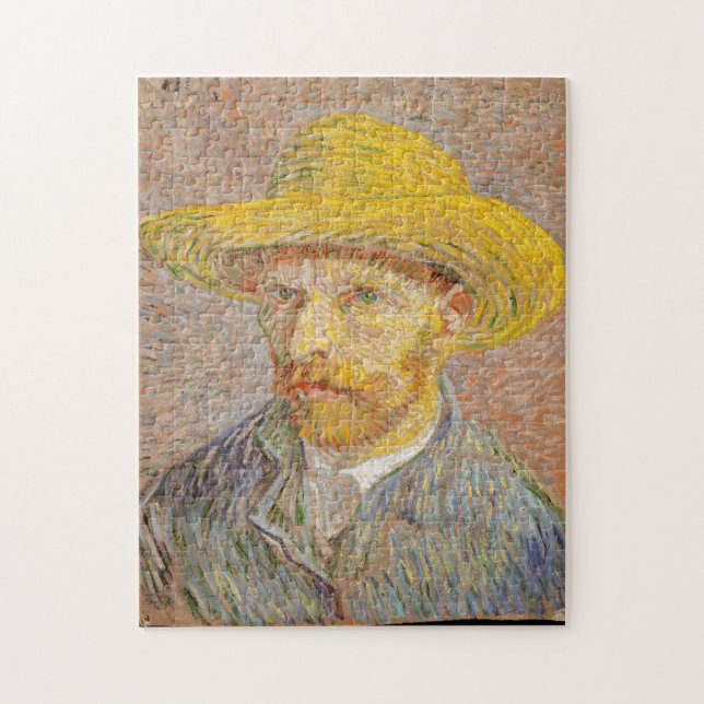 Self-Porträtt med ett Straw Hat Van Gogh-pussel Pussel (Vertikal)