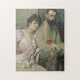 Self-Porträtt med fru (av Frantisek Kupka) Pussel