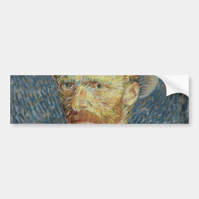 Self-Porträtt med Grått Felt Hat av Van Gogh Bildekal (Framsidan)