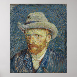 Self-Porträtt med Grått Felt Hat Van Gogh Poster