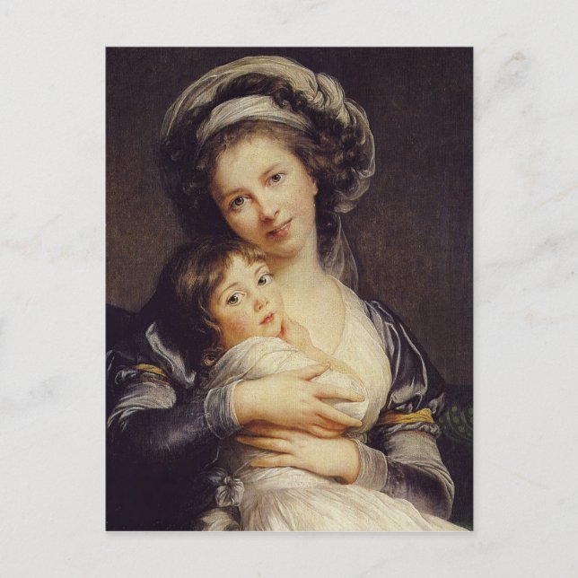 Self-porträtt med hennes dotter vykort (Framsida)