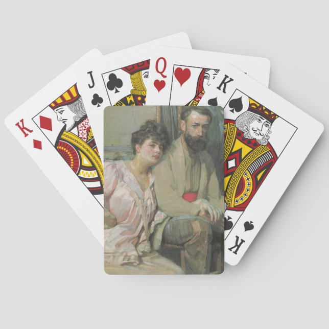 Self-Porträtt med sin fru (av Frantisek Kupka) Casinokort (Baksidan)