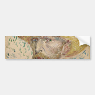 Self-Porträtt med Straw Hat av Vincent Van Gogh Bildekal