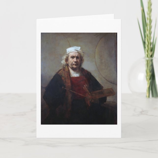 Self-Porträtt med två cirklar, Rembrandt Kort (Framsida)
