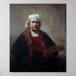 Self-Porträtt med två kretsar, Rembrandt Poster
