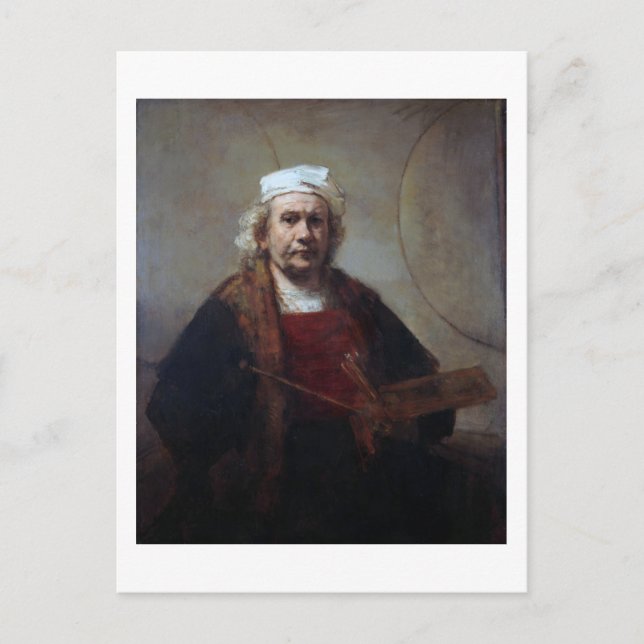Self-Porträtt med två kretsar, Rembrandt Vykort (Framsida)