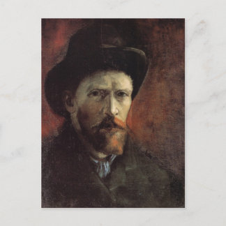 Self-Porträtt, Mörk Felt Hat, Van Gogh Fine Art Vykort