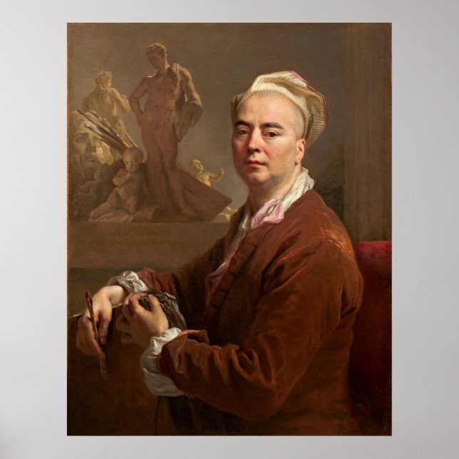 Self-Porträtt - Nicolas de Largillierre Fine Art Poster (Framsidan)