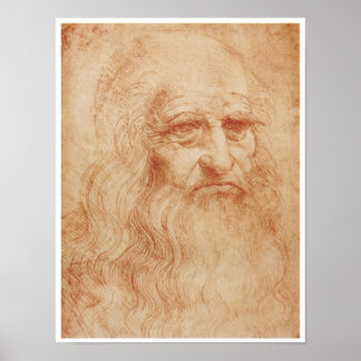 Self-Porträtt, Red Chalk, Leonardo da Vinci, 1519 Poster