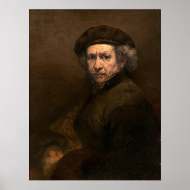 Self Porträtt - Rembrandt Fine Art Poster (Framsidan)
