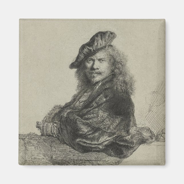 Self-Porträtt-Rembrandt Harmenszoon van Rijn Magnet (Framsidan)