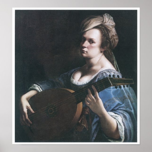 Self-Porträtt spelar en lute, 1615-17 Poster (Framsidan)