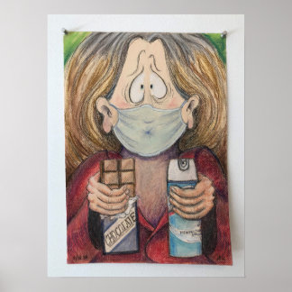 "Self-Porträtt under en pandemi" av Barbara Dale Poster