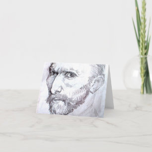 Self-Porträtt Van Gogh Fine Art Teckning Kort