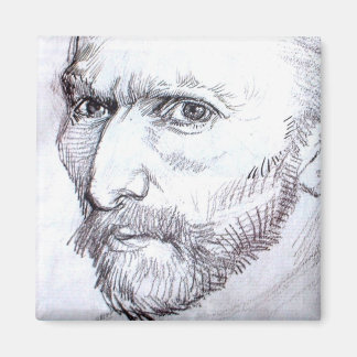 Self-Porträtt Van Gogh Fine Art Teckning Magnet