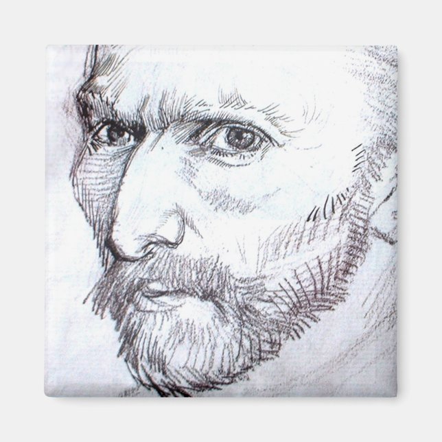 Self-Porträtt Van Gogh Fine Art Teckning Magnet (Framsidan)