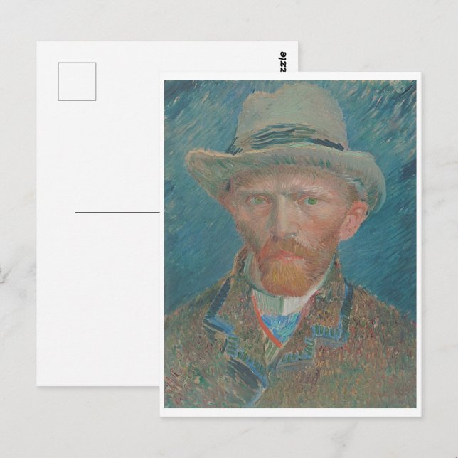 Self-porträtt, Vincent van Gogh Vykort (Fram/baksida)