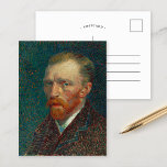 Self-Porträtt | Vincent Van Gogh-vykort Vykort<br><div class="desc">Självaste Porträtt (1887) av den nederländske postimponerande konstnären Vincent Van Gogh. 1886 flyttat Van Gogh till Paris, där han skapade minst 24 självporträtt under sin tvååriga vistelse. Han hade studerat pointillismens teknik, men tillämpat märkena på sitt eget unika sätt. Det tätt dabbade borsten och det intensiva färg blev ett kännetecken...</div>